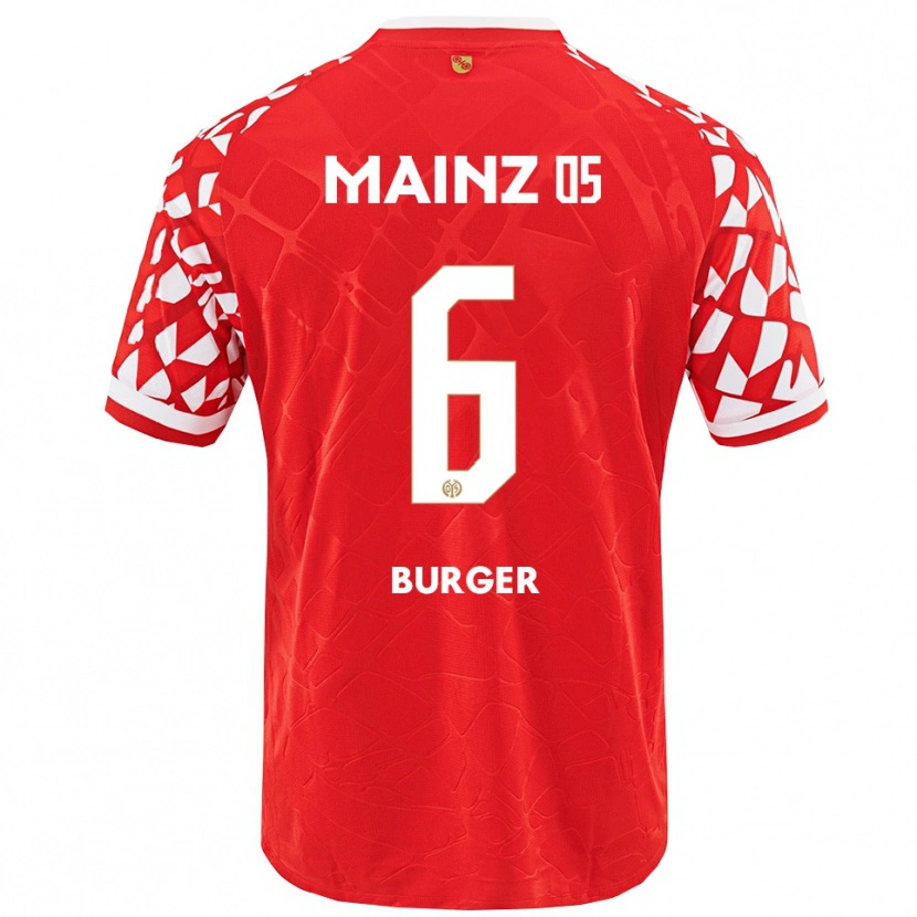 Danxen Män Korbinian Burger #6 Röd Vit Hemmatröja Matchtröjor 2025/26 Tröjor T-Tröja