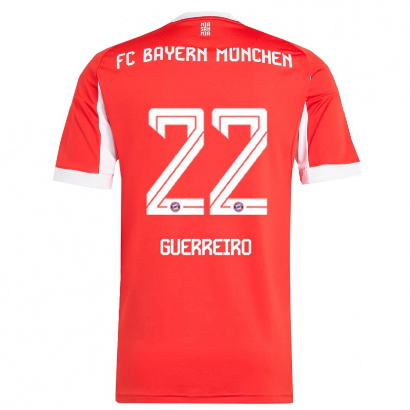 Danxen Män Raphaël Guerreiro #22 Röd Vit Hemmatröja Matchtröjor 2025/26 Tröjor T-Tröja