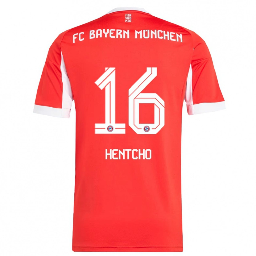 Danxen Män Aristide Hentcho #16 Röd Vit Hemmatröja Matchtröjor 2025/26 Tröjor T-Tröja