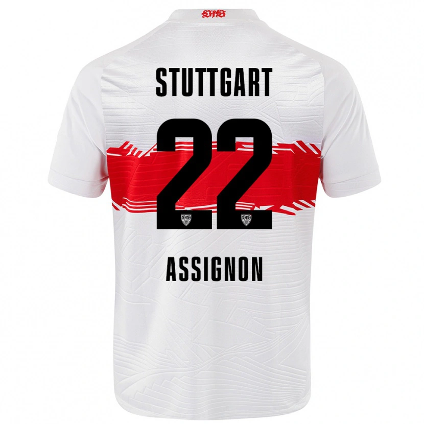 Danxen Män Lorenz Assignon #22 Vit Röd Hemmatröja Matchtröjor 2025/26 Tröjor T-Tröja