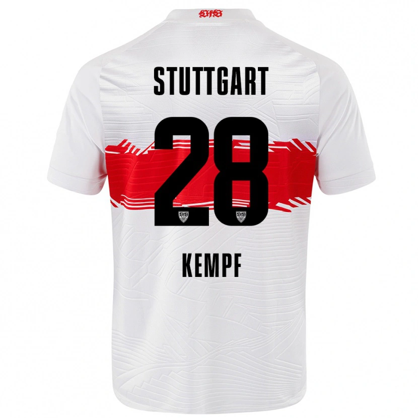Danxen Män Karl Kempf #28 Vit Röd Hemmatröja Matchtröjor 2025/26 Tröjor T-Tröja