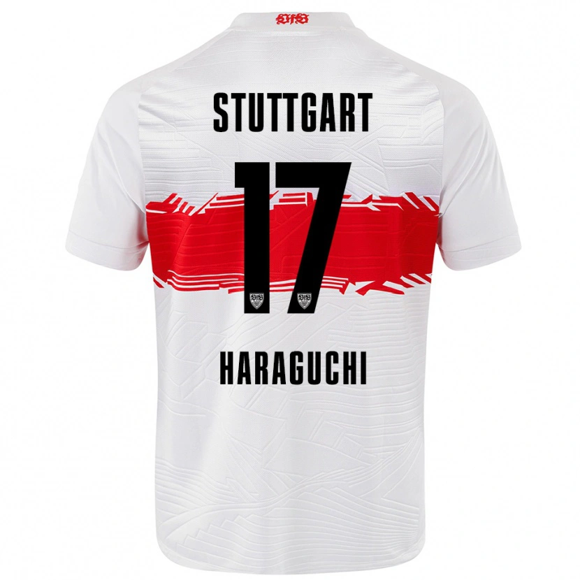 Danxen Män Genki Haraguchi #17 Vit Röd Hemmatröja Matchtröjor 2025/26 Tröjor T-Tröja