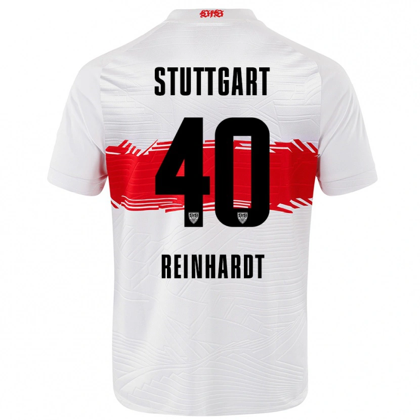 Danxen Män Peter Reinhardt #40 Vit Röd Hemmatröja Matchtröjor 2025/26 Tröjor T-Tröja