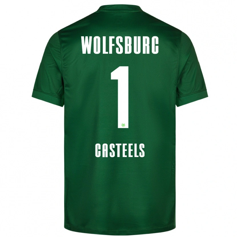 Danxen Män Koen Casteels #1 Grön Vit Hemmatröja Matchtröjor 2025/26 Tröjor T-Tröja