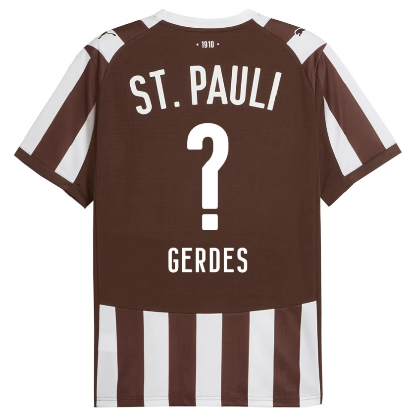 Danxen Män Dennis Gerdes #0 Kaffe Vit Hemmatröja Matchtröjor 2025/26 Tröjor T-Tröja