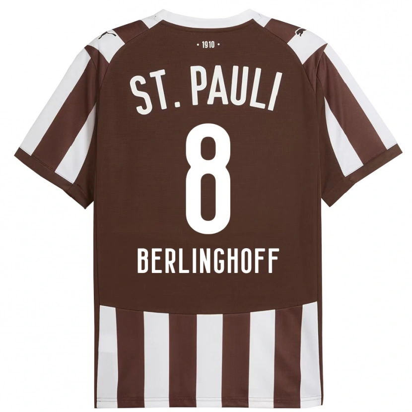 Danxen Män Marlene Berlinghoff #8 Kaffe Vit Hemmatröja Matchtröjor 2025/26 Tröjor T-Tröja