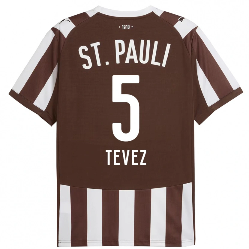 Danxen Män Federico Tevez #5 Kaffe Vit Hemmatröja Matchtröjor 2025/26 Tröjor T-Tröja