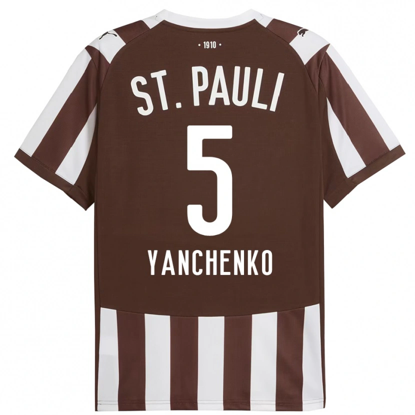 Danxen Män Alla Yanchenko #5 Kaffe Vit Hemmatröja Matchtröjor 2025/26 Tröjor T-Tröja
