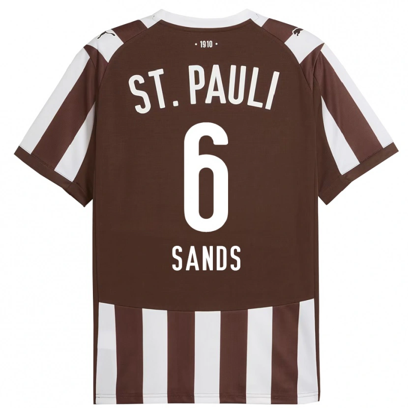 Danxen Män James Sands #6 Kaffe Vit Hemmatröja Matchtröjor 2025/26 Tröjor T-Tröja