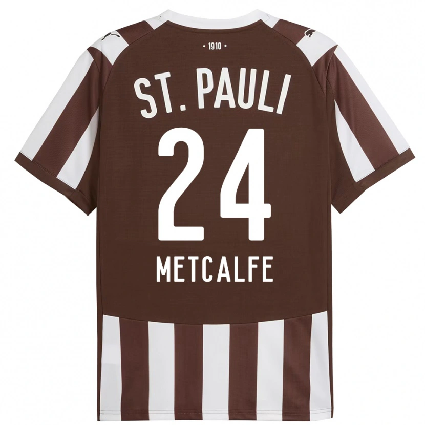 Danxen Män Connor Metcalfe #24 Kaffe Vit Hemmatröja Matchtröjor 2025/26 Tröjor T-Tröja