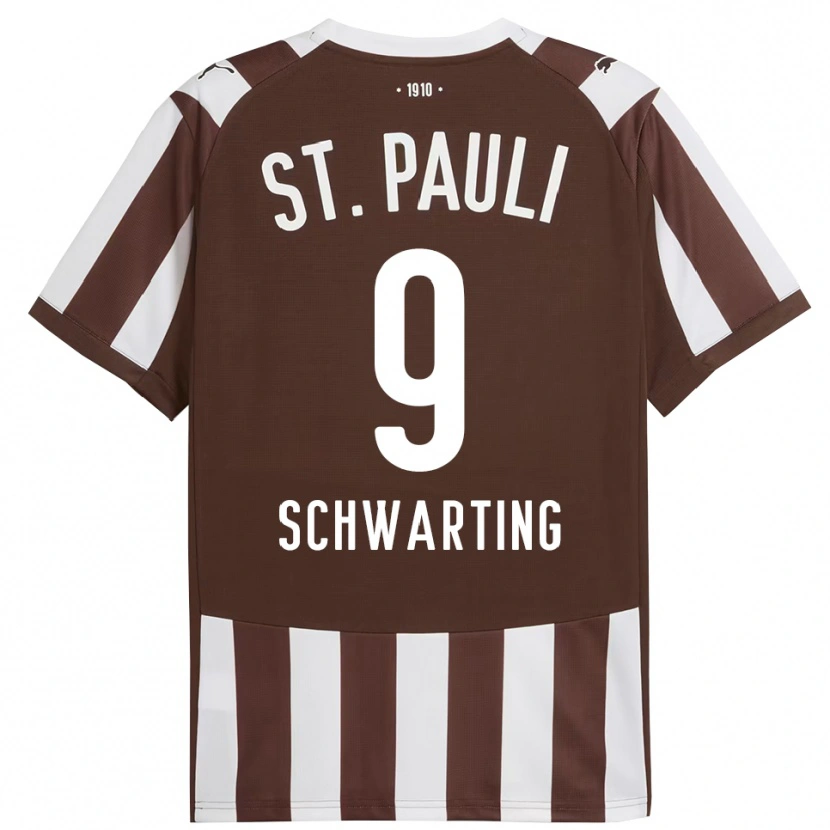 Danxen Män Dominik Schwarting #9 Kaffe Vit Hemmatröja Matchtröjor 2025/26 Tröjor T-Tröja