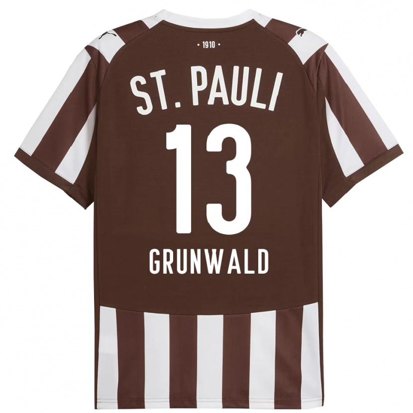 Danxen Män Julius Grunwald #13 Kaffe Vit Hemmatröja Matchtröjor 2025/26 Tröjor T-Tröja