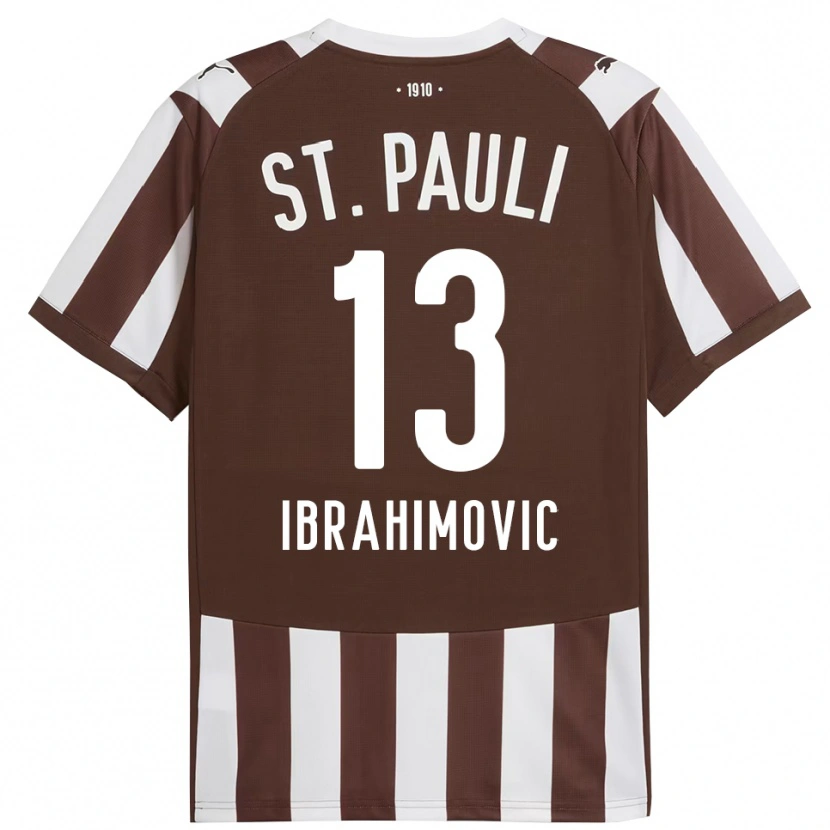 Danxen Män Ajdin Ibrahimovic #13 Kaffe Vit Hemmatröja Matchtröjor 2025/26 Tröjor T-Tröja