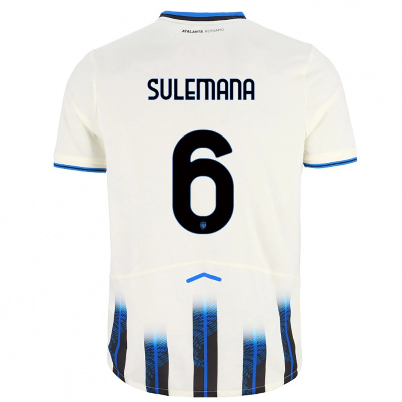 Danxen Män Ibrahim Sulemana #6 Vit Blå Bortatröja Matchtröjor 2025/26 Tröjor T-Tröja