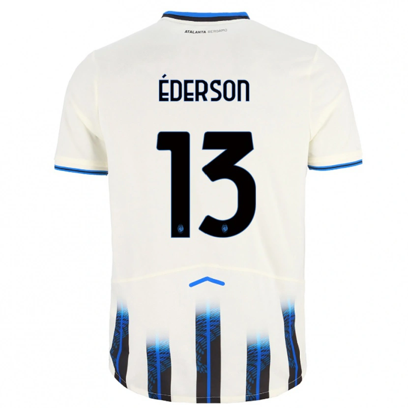 Danxen Män Éderson #13 Vit Blå Bortatröja Matchtröjor 2025/26 Tröjor T-Tröja