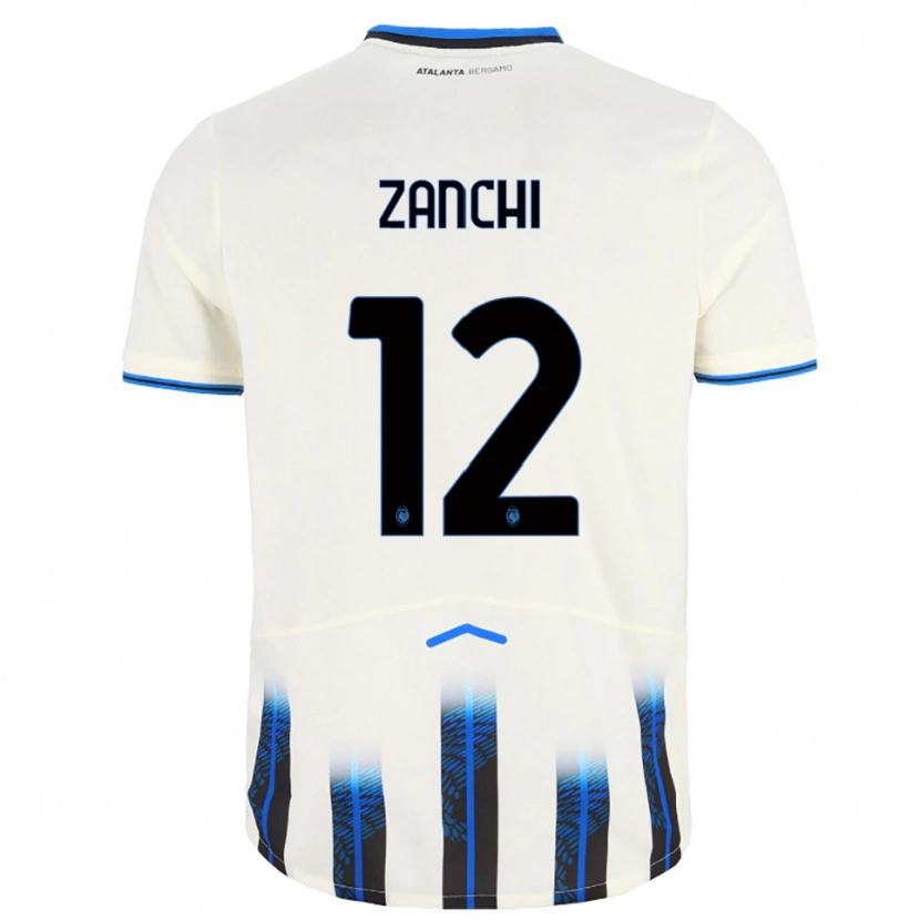 Danxen Män Edoardo Zanchi #12 Vit Blå Bortatröja Matchtröjor 2025/26 Tröjor T-Tröja