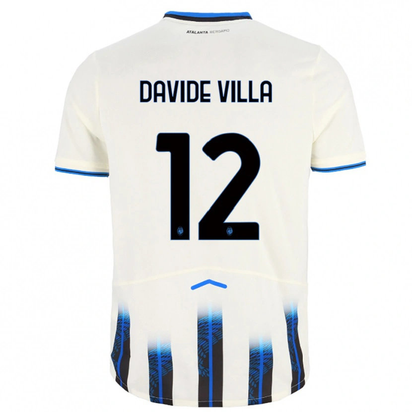 Danxen Män Matteo Davide Villa #12 Vit Blå Bortatröja Matchtröjor 2025/26 Tröjor T-Tröja