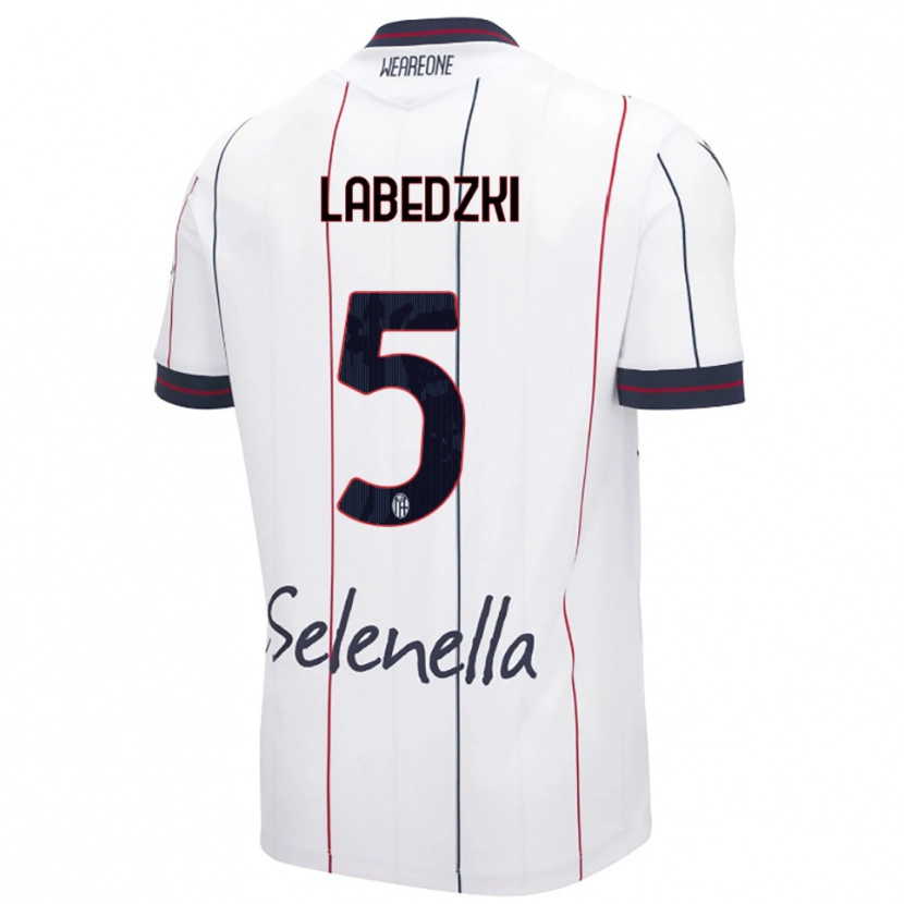 Danxen Män Jan Labedzki #5 Vit Kungsblå Bortatröja Matchtröjor 2025/26 Tröjor T-Tröja