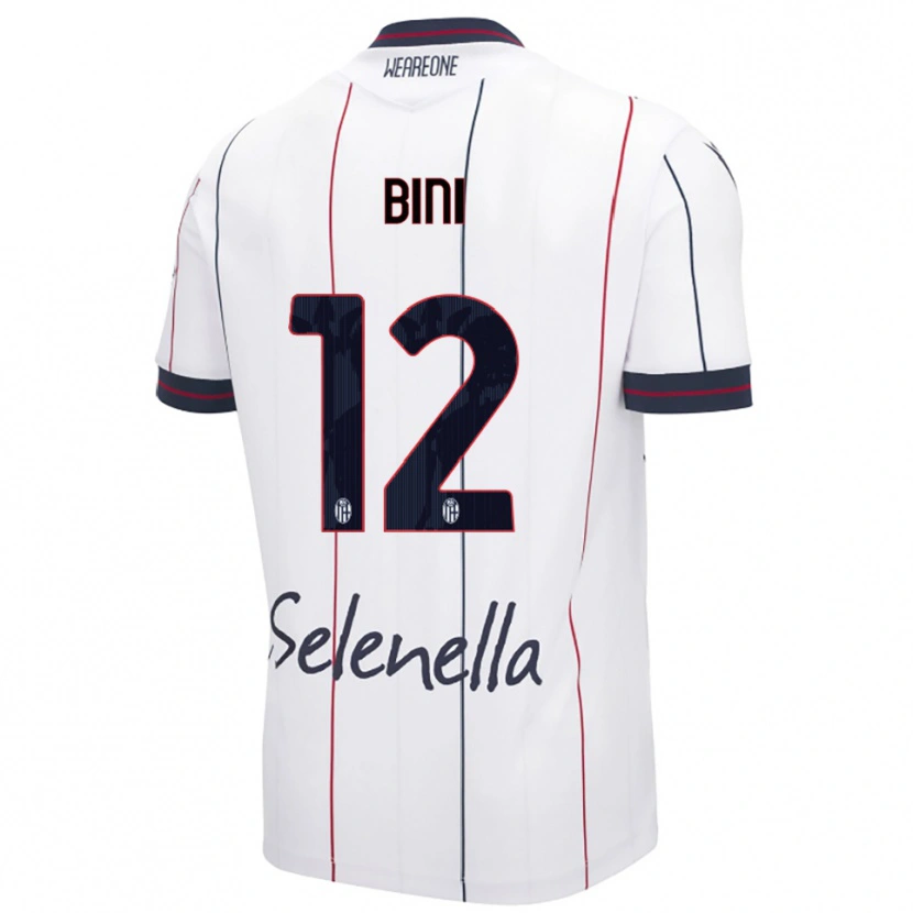 Danxen Män Cesare Bini #12 Vit Kungsblå Bortatröja Matchtröjor 2025/26 Tröjor T-Tröja