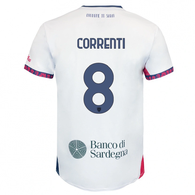 Danxen Män Gabriele Correnti #8 Vit Marinblå Röd Bortatröja Matchtröjor 2025/26 Tröjor T-Tröja