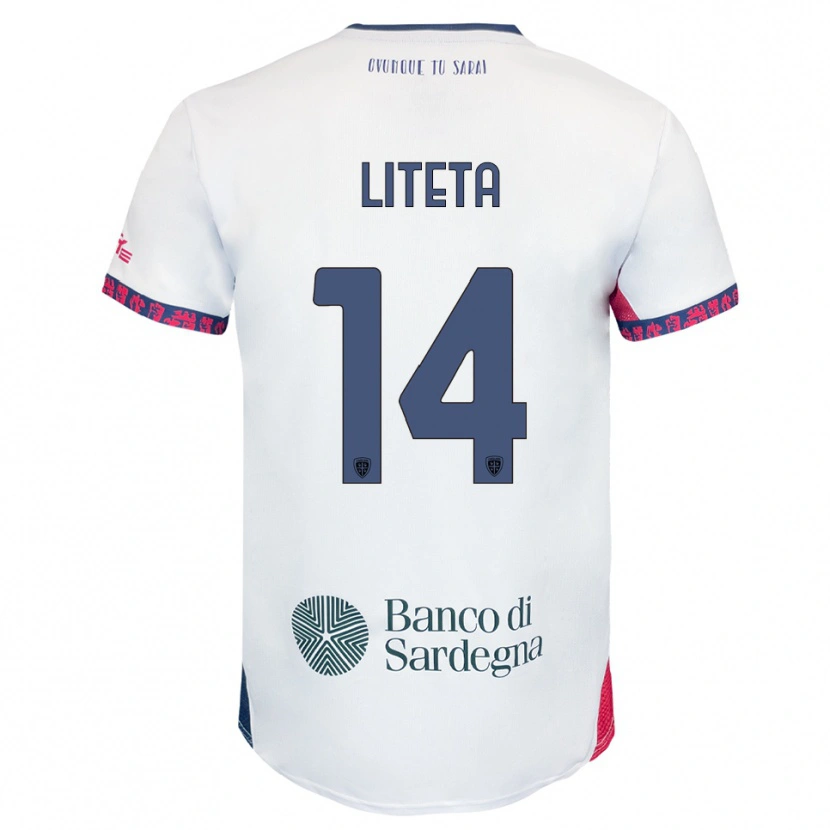 Danxen Män Joseph Liteta #14 Vit Marinblå Röd Bortatröja Matchtröjor 2025/26 Tröjor T-Tröja