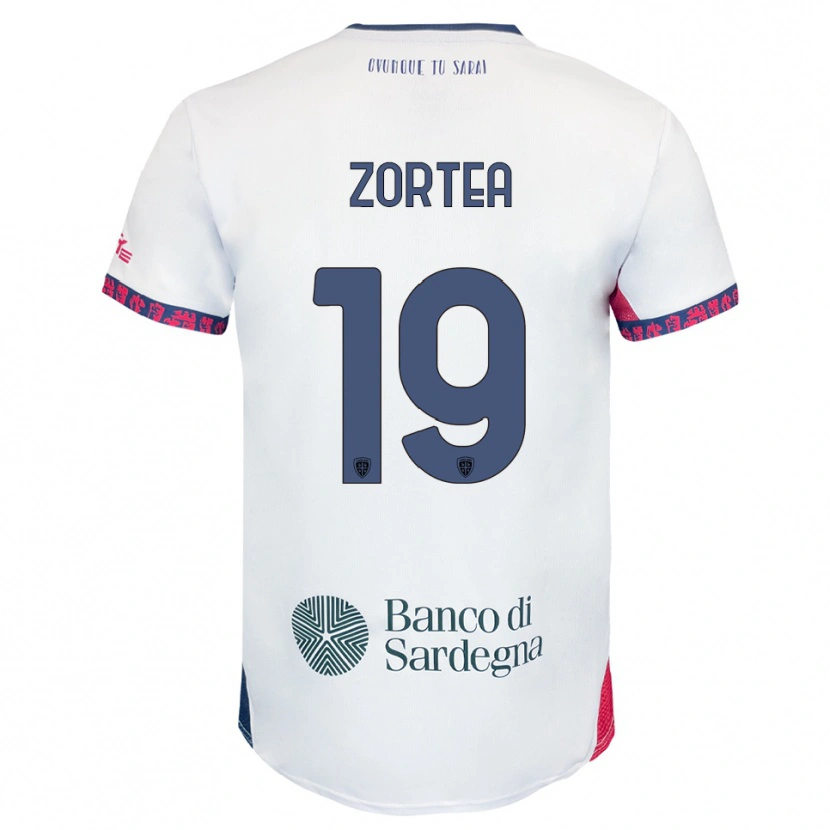 Danxen Män Nadir Zortea #19 Vit Marinblå Röd Bortatröja Matchtröjor 2025/26 Tröjor T-Tröja