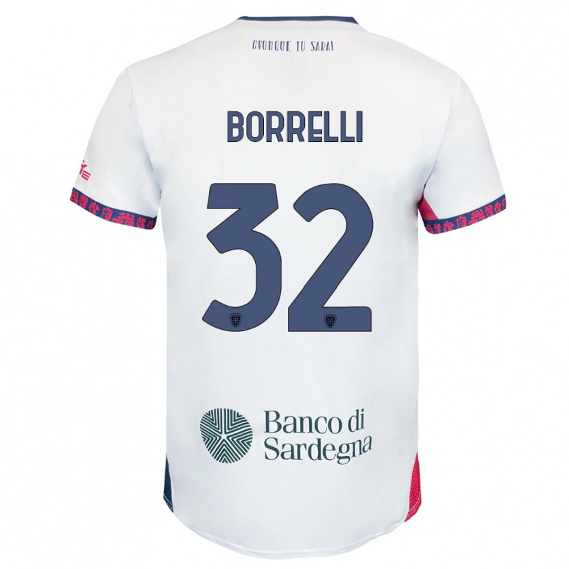 Danxen Män Gennaro Borrelli #32 Vit Marinblå Röd Bortatröja Matchtröjor 2025/26 Tröjor T-Tröja