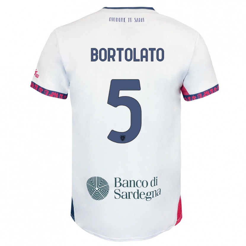Danxen Män Filippo Bortolato #5 Vit Marinblå Röd Bortatröja Matchtröjor 2025/26 Tröjor T-Tröja
