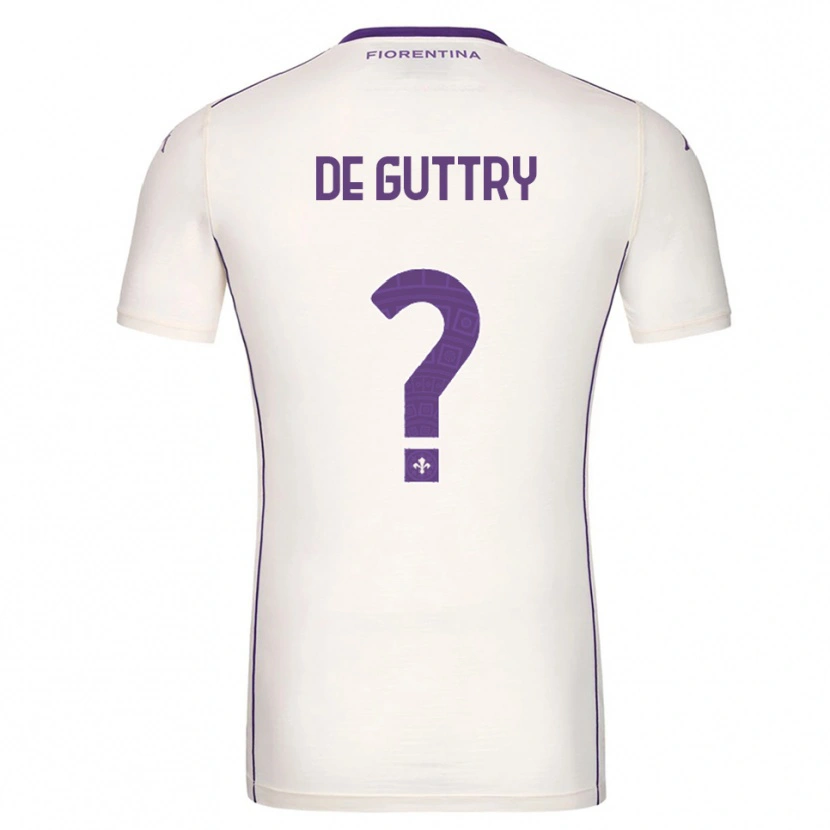 Danxen Män Elia De Guttry #0 Vit Lila Röd Bortatröja Matchtröjor 2025/26 Tröjor T-Tröja