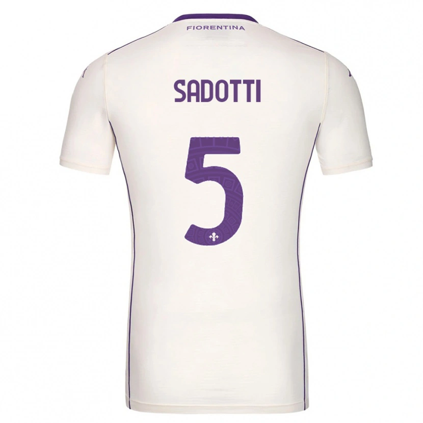Danxen Män Edoardo Sadotti #5 Vit Lila Röd Bortatröja Matchtröjor 2025/26 Tröjor T-Tröja