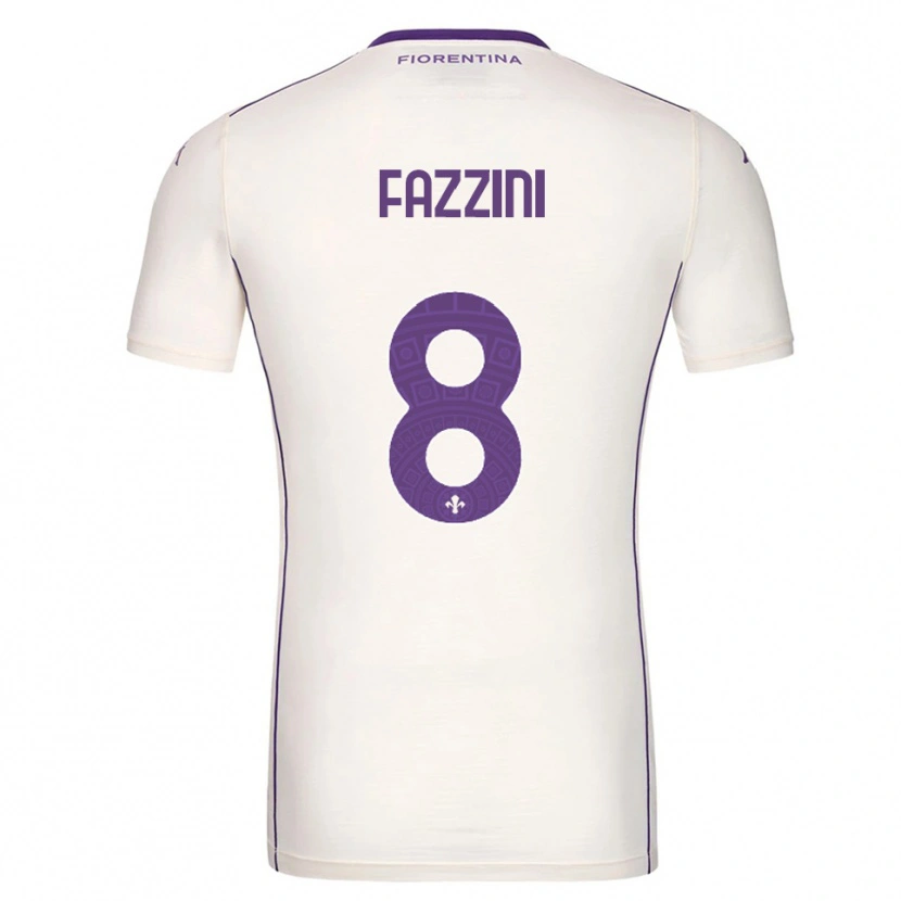 Danxen Män Jacopo Fazzini #8 Vit Lila Röd Bortatröja Matchtröjor 2025/26 Tröjor T-Tröja