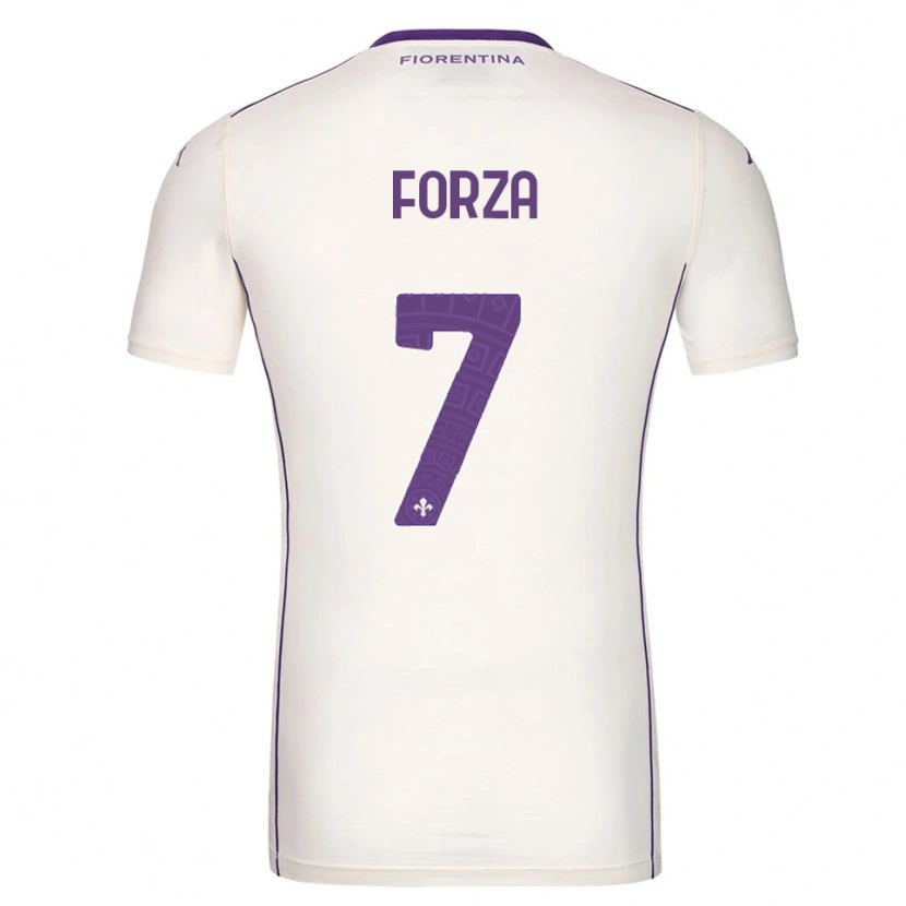 Danxen Män Francesco Forza #7 Vit Lila Röd Bortatröja Matchtröjor 2025/26 Tröjor T-Tröja