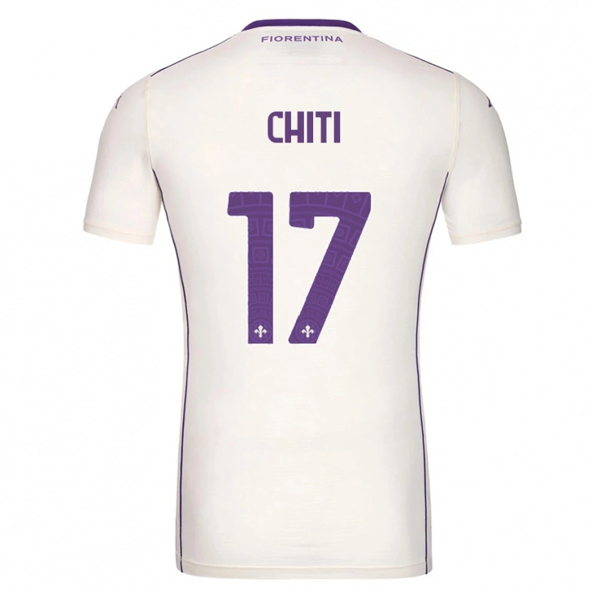Danxen Män Alessio Chiti #17 Vit Lila Röd Bortatröja Matchtröjor 2025/26 Tröjor T-Tröja