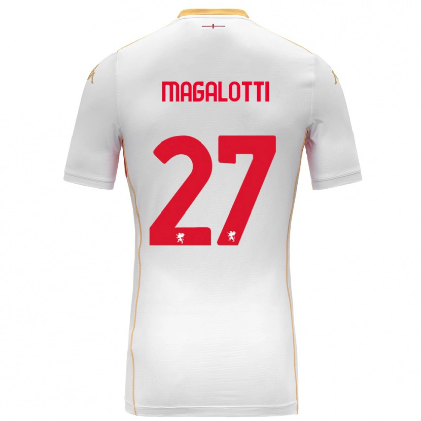 Danxen Män Gabriele Magalotti #27 Vit Röd Bortatröja Matchtröjor 2025/26 Tröjor T-Tröja
