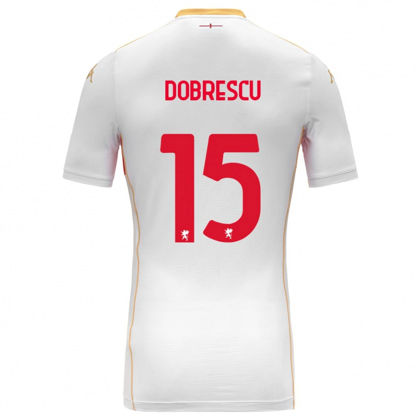 Danxen Män Ianis Dobrescu #15 Vit Röd Bortatröja Matchtröjor 2025/26 Tröjor T-Tröja