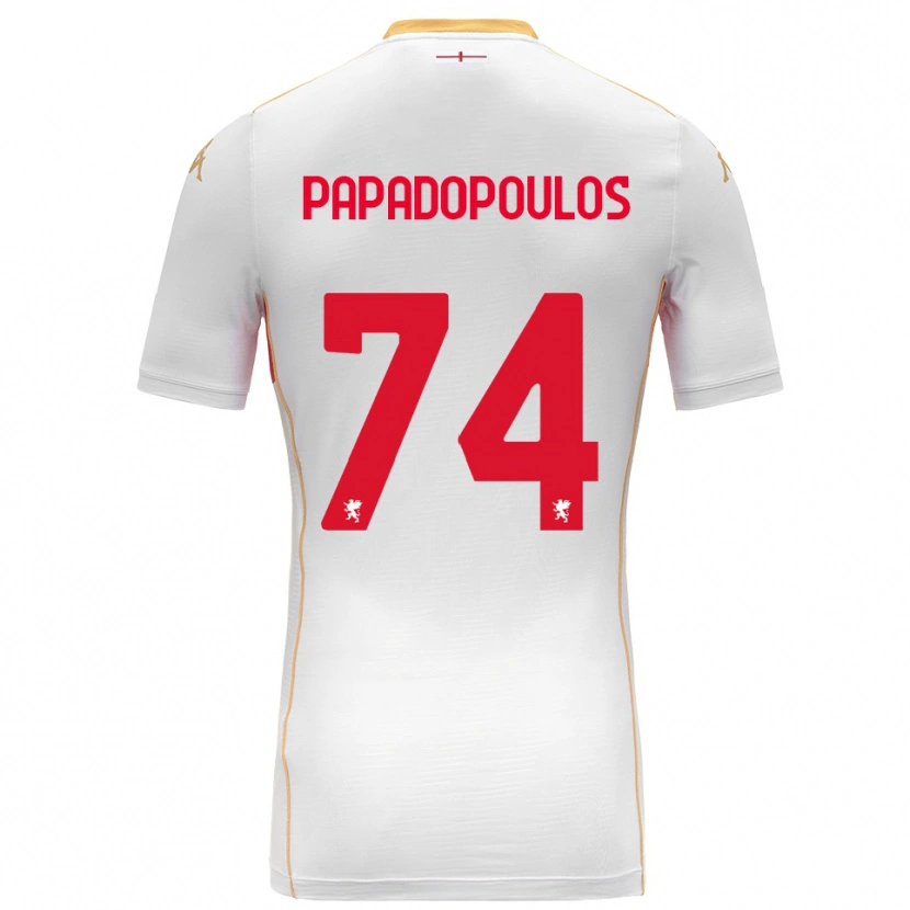 Danxen Män Christos Papadopoulos #74 Vit Röd Bortatröja Matchtröjor 2025/26 Tröjor T-Tröja