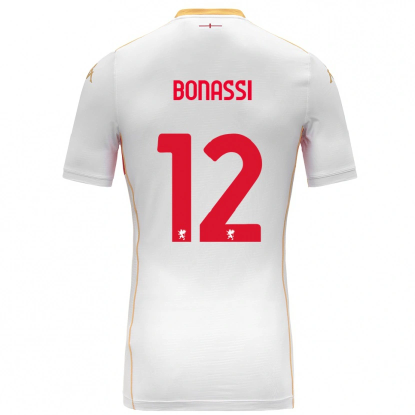 Danxen Män Lorenzo Bonassi #12 Vit Röd Bortatröja Matchtröjor 2025/26 Tröjor T-Tröja