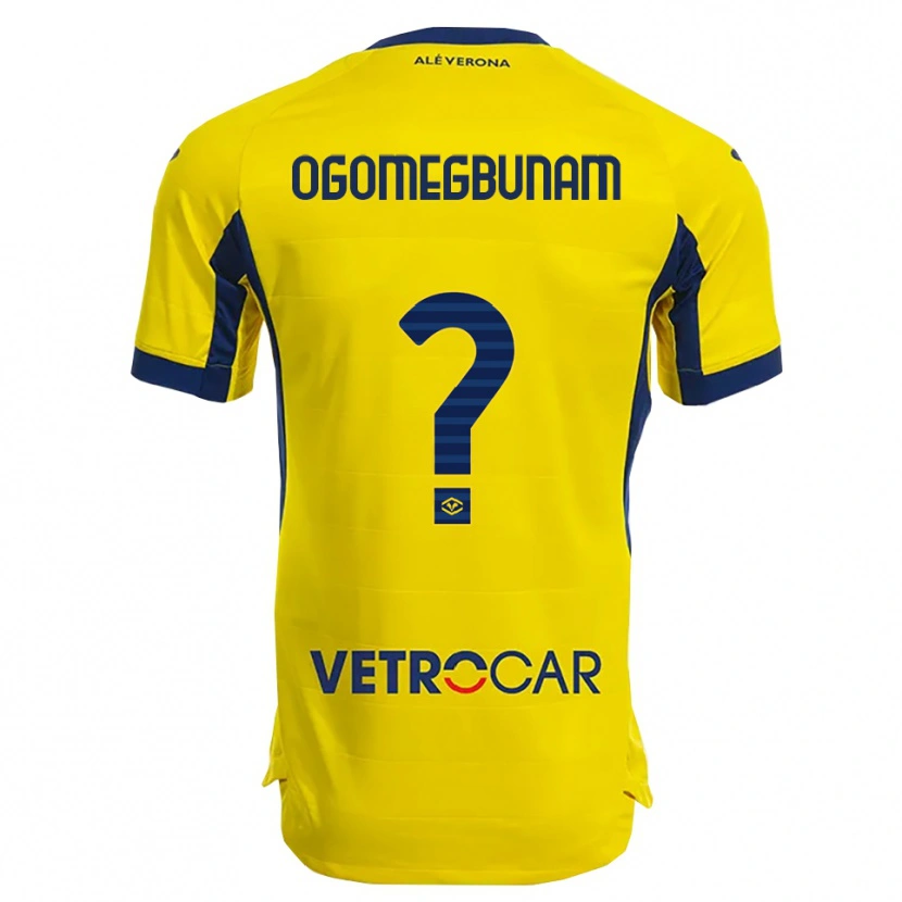 Danxen Män Izu Ogomegbunam #0 Gul Marinblå Bortatröja Matchtröjor 2025/26 Tröjor T-Tröja