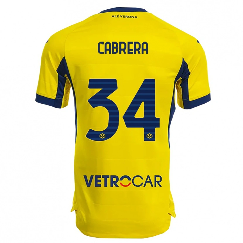 Danxen Män Ilena Cabrera #34 Gul Marinblå Bortatröja Matchtröjor 2025/26 Tröjor T-Tröja
