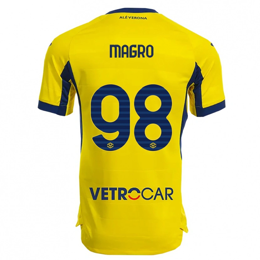 Danxen Män Federico Magro #98 Gul Marinblå Bortatröja Matchtröjor 2025/26 Tröjor T-Tröja