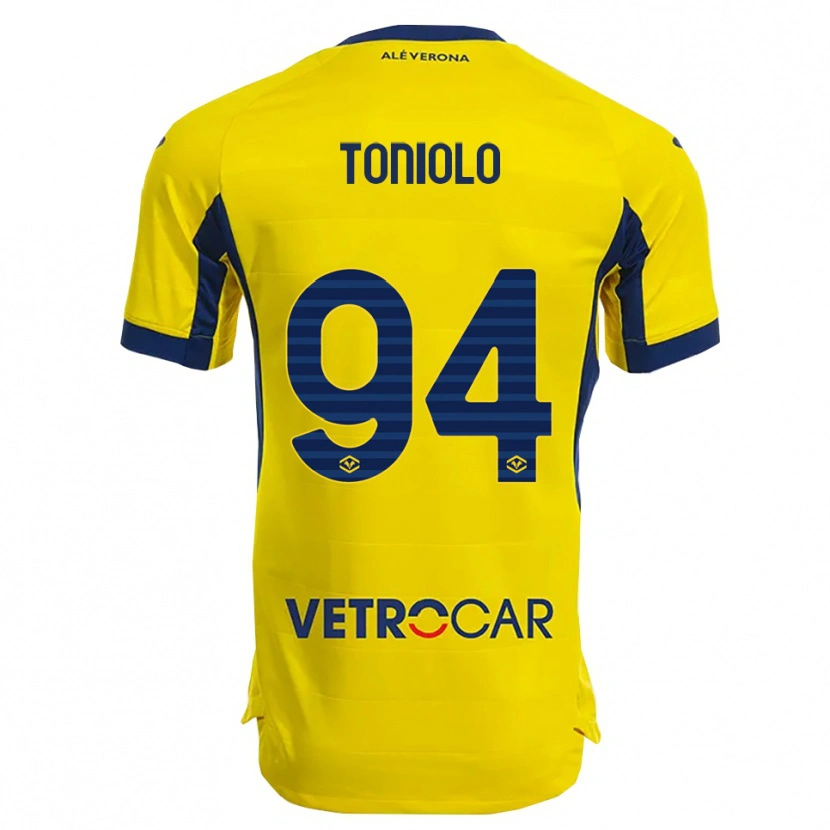 Danxen Män Giacomo Toniolo #94 Gul Marinblå Bortatröja Matchtröjor 2025/26 Tröjor T-Tröja