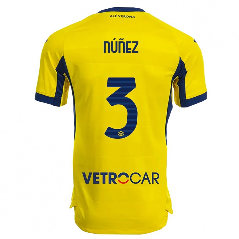 Danxen Män Unai Núñez #3 Gul Marinblå Bortatröja Matchtröjor 2025/26 Tröjor T-Tröja