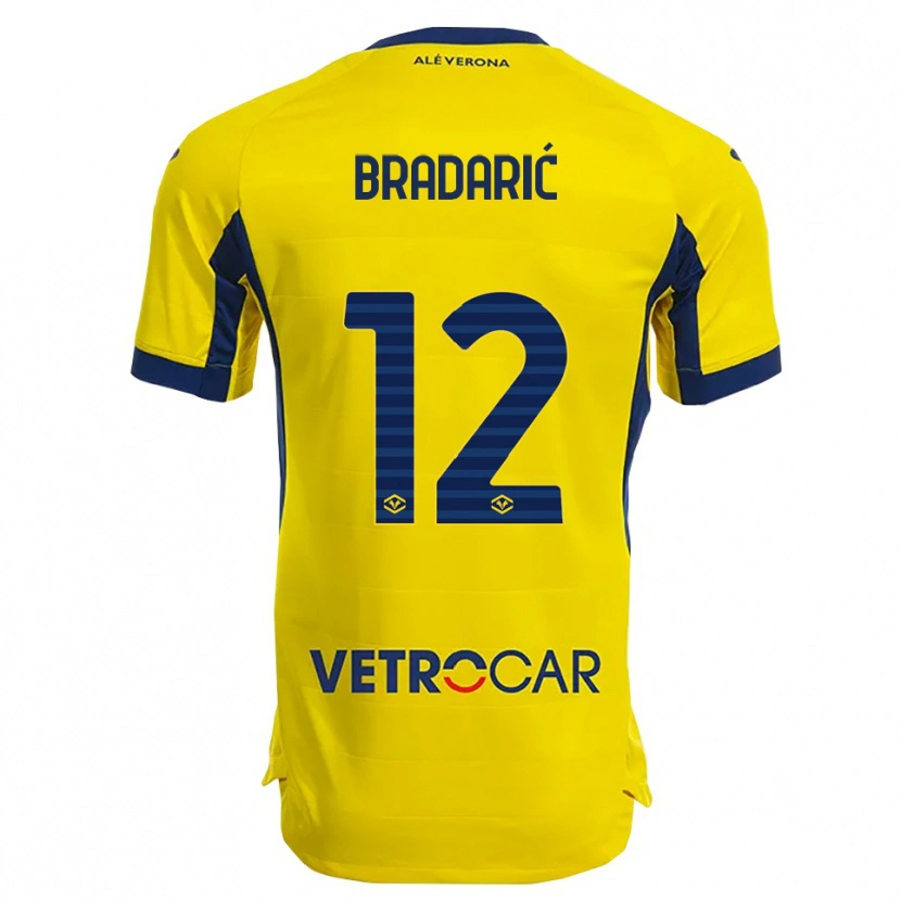 Danxen Män Domagoj Bradarić #12 Gul Marinblå Bortatröja Matchtröjor 2025/26 Tröjor T-Tröja