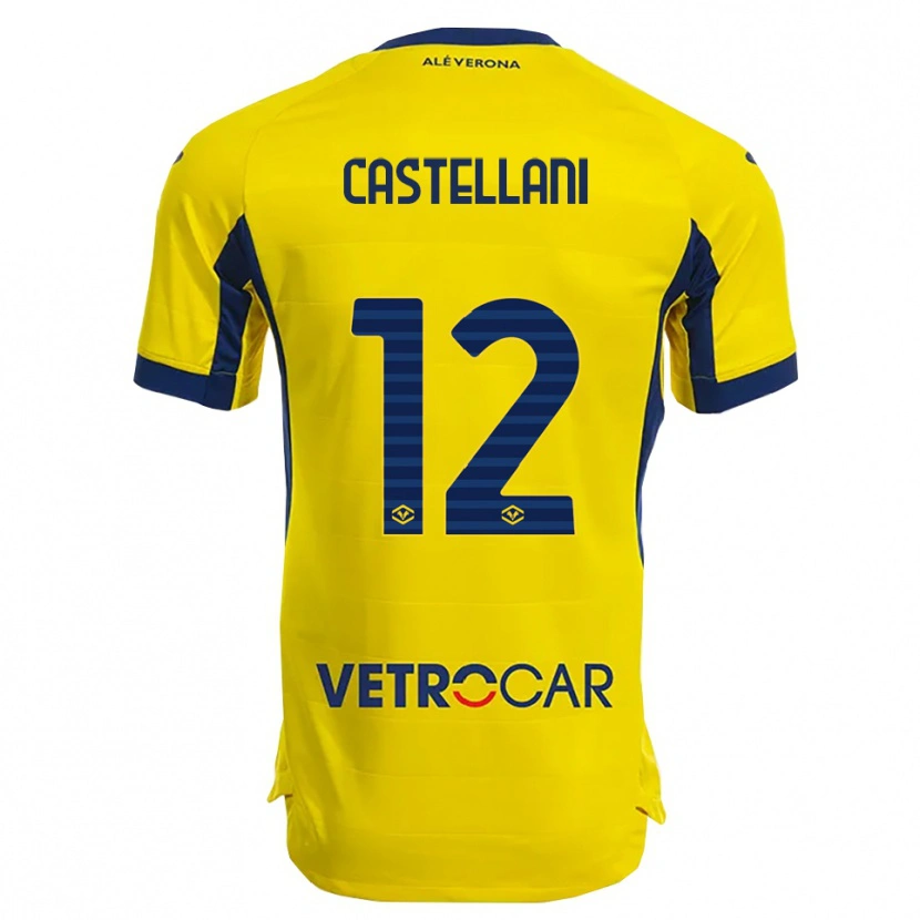 Danxen Män Zeno Castellani #12 Gul Marinblå Bortatröja Matchtröjor 2025/26 Tröjor T-Tröja