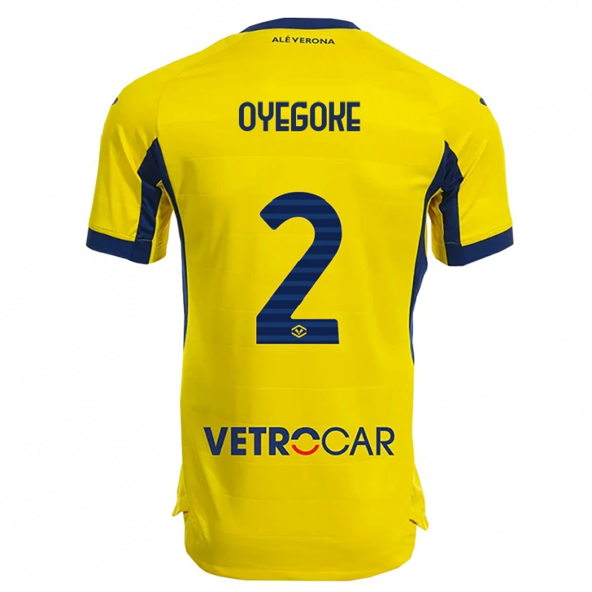Danxen Män Daniel Oyegoke #2 Gul Marinblå Bortatröja Matchtröjor 2025/26 Tröjor T-Tröja