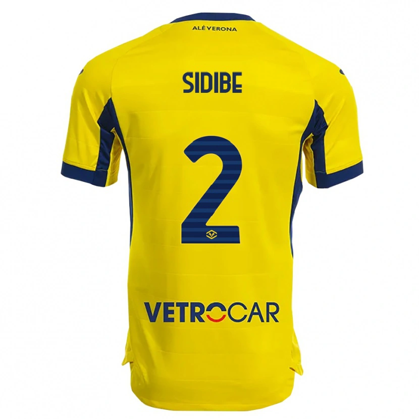 Danxen Män Amoro Sidibe #2 Gul Marinblå Bortatröja Matchtröjor 2025/26 Tröjor T-Tröja