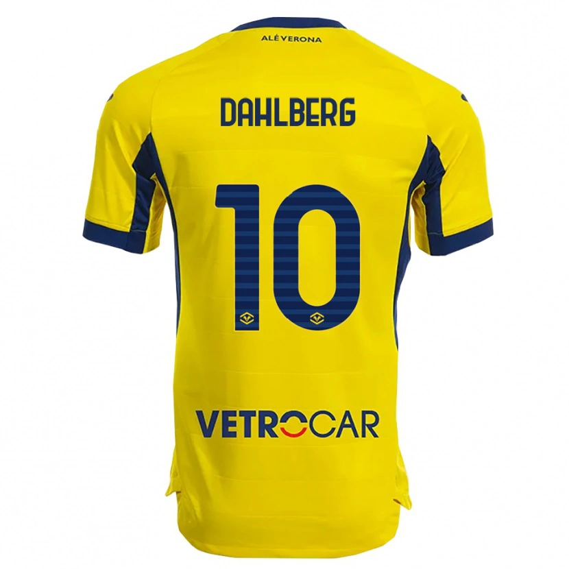 Danxen Män Jonna Dahlberg #10 Gul Marinblå Bortatröja Matchtröjor 2025/26 Tröjor T-Tröja