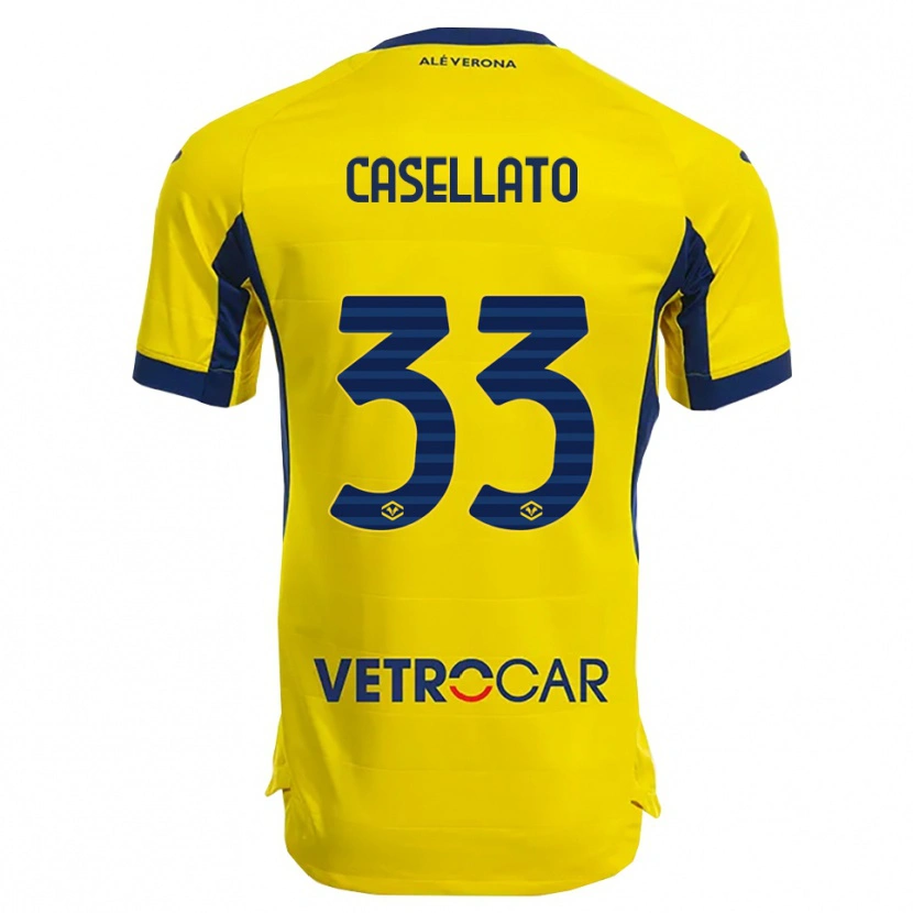 Danxen Män Elisa Casellato #33 Gul Marinblå Bortatröja Matchtröjor 2025/26 Tröjor T-Tröja