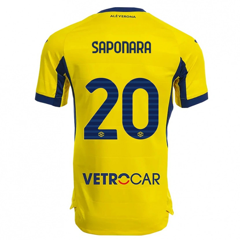 Danxen Män Riccardo Saponara #20 Gul Marinblå Bortatröja Matchtröjor 2025/26 Tröjor T-Tröja