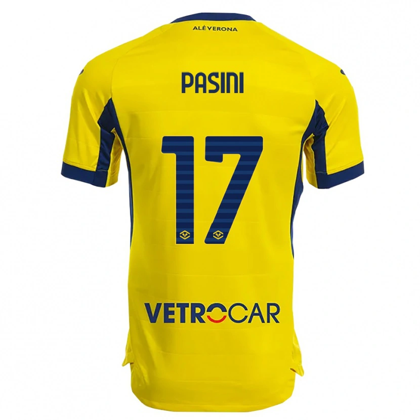Danxen Män Veronica Pasini #17 Gul Marinblå Bortatröja Matchtröjor 2025/26 Tröjor T-Tröja
